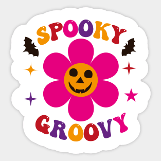 Spooky Groovy Halloween Flower Sticker